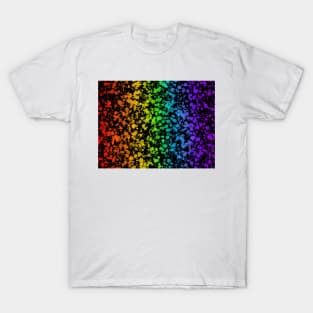 Rainbow splatter black T-Shirt